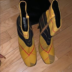 Yellow plaid clueless inspired booties